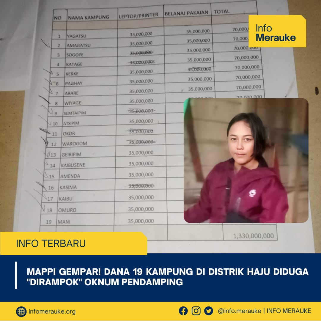 MAPPI GEMPAR! DANA 19 KAMPUNG DI DISTRIK HAJU DIDUGA DIRAMPOK OKNUM PENDAMPING